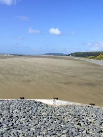 Sandy beach at Borth