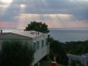 The view from the caravan out to Cardigan Bay